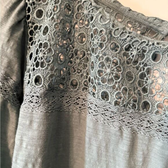 Shabby Chic Green Puff Sleeve Blouse with Bib Collar - Picture 2 of 6